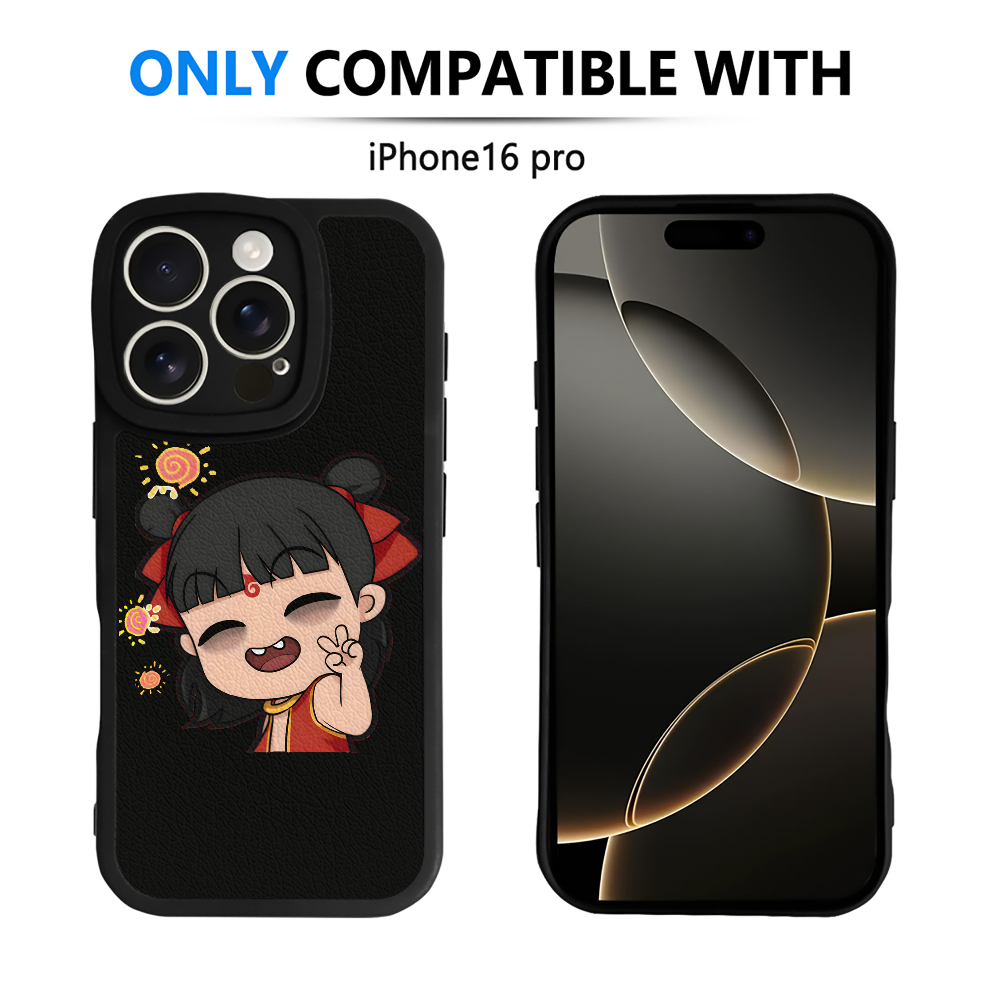 （画像用） Ne Zha 2 ナタ 魔童の大暴れ 【iPhone 16シリーズ対応】シリコンスマホケース（レザー調） 材質：シリコン